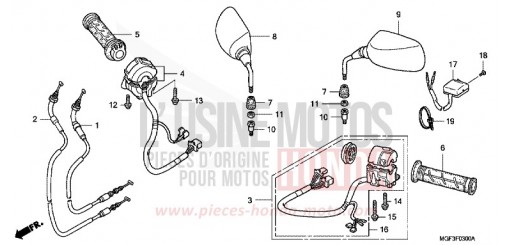 COMMUTATEUR/CABLE/MIROIR FJS600AB de 2011